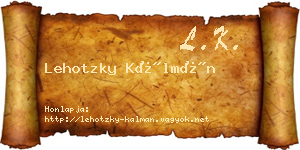 Lehotzky Kálmán névjegykártya