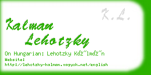 kalman lehotzky business card